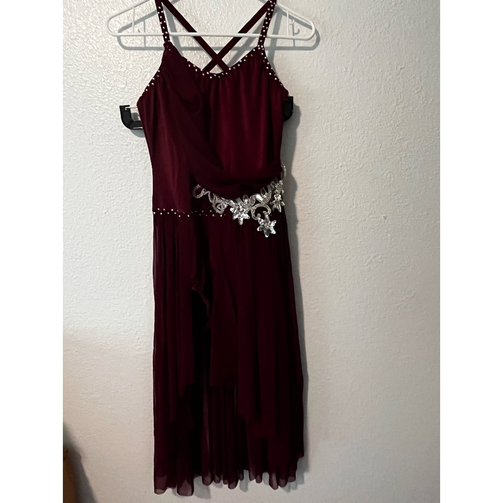 Burgundy contemporary/ lyrical dance costume